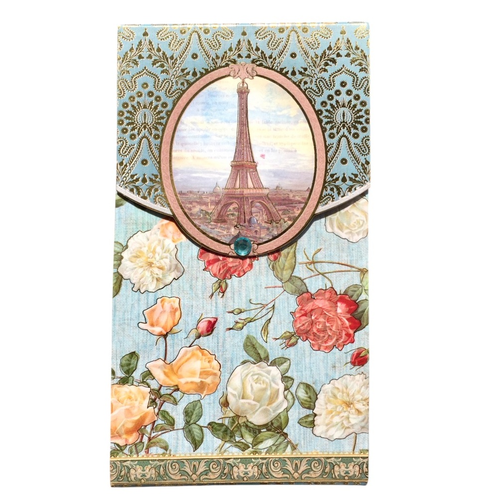 Punch Studio Embellished Long Notepad: Paris Eiffel Tower in Bloom (97698)